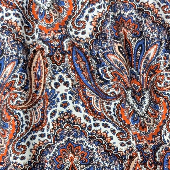 J. Crew Blue & Orange Paisley Skirt, Size 6 - Picture 2 of 4